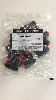 SMC KQL11-00 (Pack Of 10) One Touch Union Elbow Fittings 90Deg 3/8" Tube - Image 1 of 3