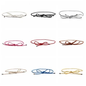 Lady PU Leather Skinny Belt Waist Tie Rope/Chain for Dresses Pants Coat Fashion - Picture 1 of 28