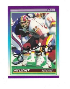 Signed Autographed JIM LACHEY Washington Redskins 1990 Score Card #202 COA - Picture 1 of 1