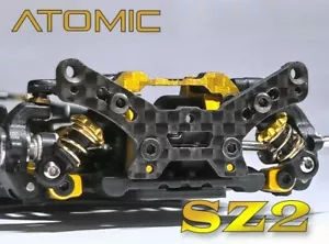 Atomic SZ2 4WD Mini-Z Rear Shock Extenders Gold Anodized Aluminum SZ2-UP04 BNIP - Picture 1 of 3