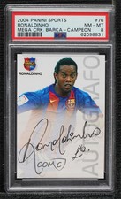 2004-05 Panini Megacracks Barca Campeon Autografo Spanish Ronaldinho #76 PSA 8