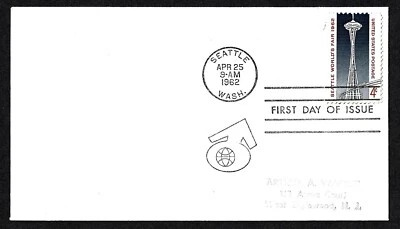 USA, SCOTT # 1196, FDC COVER - SEATTLE WORLD'S FAIR WITH ADDRESS, YEAR 1962 - Image 1 of 3