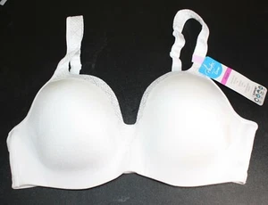 NWT PLAYTEX love my curves BRA TRU support SMOOTH CUPS WHITE US4823 - Foto 1 di 4