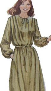 1980s Saddle Shoulder Blouson Shift Dress Sewing Pattern Simplicity 8921 - Picture 1 of 3