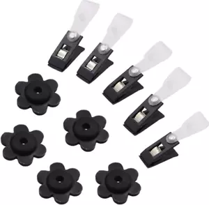 10 Pack Garden Flag Rubber Stoppers and Adjustable Anti-Wind Clips - Flag Stops - Picture 1 of 12