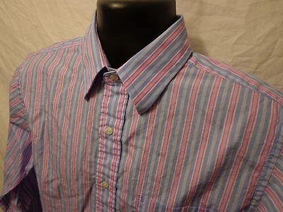 Men's Daniel Cremieux Dennis button shirt 15 1/2 34 Light Blue Purple Stripe - Image 1 of 3