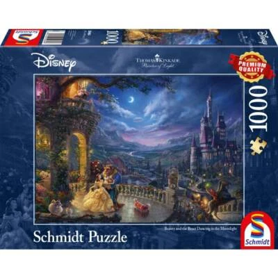 Puzzle Kinkade: La Bella e la Bestia al chiaro di luna - 1000pz - Schmidt 59484 - Immagine 1 di 2