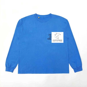 T-SHIRT FRANCESE MANICA LUNGA GOTOFREE 25SS HIPHOP CALIFORNIA GIALLO COTONE TOP TEE - Foto 1 di 9