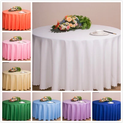 Plain Circular Round Table Cloths Solid Clean Wipe Dining Table Cloth Tableware - Image 1 of 4
