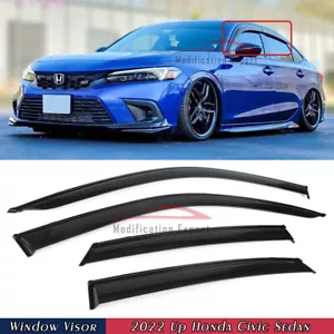 For 2022-2025 Honda Civic Sedan Black Trim Smoked Tinted Window Visor Rain Guard - Bild 1 von 5
