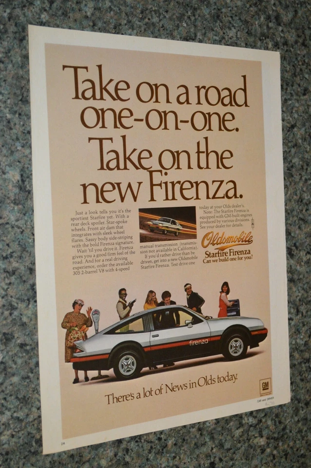 1978 OLDSMOBILE STARFIRE FIRENZA ORIGINAL ADVERTISEMENT PRINT AD 78 - Image 1 of 1
