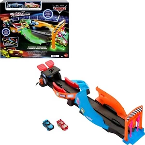 Disney Pixar Cars Launch & Criss-Cross Glow Racers Playset & 2 Cars New Xmas Toy - Picture 1 of 7