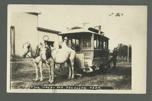 Red Cloud NEBRASKA RP c1910 TROLLEY TROLLEY auto da strada guida ZERCHER TRAINATO DA CAVALLI - Foto 1 di 3
