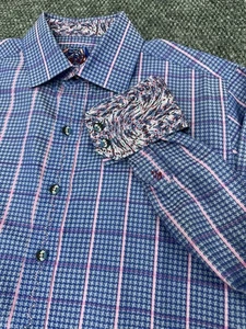 Camisa Robert Graham Púrpura Rosa Manga Larga Botón Puño Abatible • Hombre’s Mediana - Imagen 1 de 9