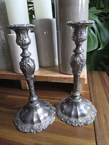 Candlesticks Victorian International Silver Countess Plated 2PC Victorian HEAVY - Picture 1 of 8