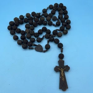 Rosario de cuentas de madera tallado 70 48” de colección St Anne De Beaupre como está *LEER - Imagen 1 de 10