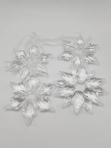 Christmas Ornaments Snowflakes Acrylic Shatterproof Small Holiday DecorSet of 4 - Picture 1 of 7