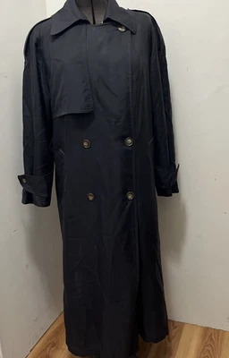 Gabardina vintage Count Romi negra 100 % seda otoño talla 4 Foto 1 de 4