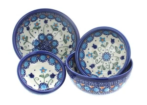 Blue Rose Polish Pottery Savannah Measuring Bowl Set - Picture 1 of 1