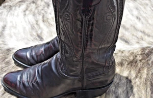 Lucchese Stiefel Herren Größe 10 D schwarz Leder klassisch Western Cowboy handgefertigt USA - Bild 1 von 24