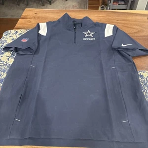CHAQUETA PARA HOMBRES NFL NIKE Dallas Cowboys Dr-Fit On Field manga corta 1/4 cremallera l nueva - Imagen 1 de 11