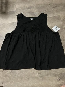 Falls Creek Black Embroidered Tank Size 2X New - Picture 1 of 4