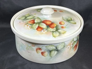 Casseruola coperta vintage Fitz and Floyd dipinta a mano firmata Pauline Hubbard 8" - Foto 1 di 24