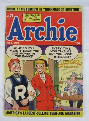 Archie #71 (1954) Golden Age Betty Cover VG- 3.5 Z687 - Image 1 of 4