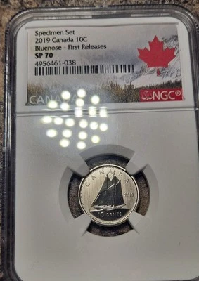 2019 Canada 10 Cents Specimen Set Bluenose SP70 NGC - Image 1 of 2
