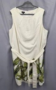 Talbots Damen ärmelloses Kleid Drachenfliege Druck Leinenmischung Größe 22W neu mit Etikett - Bild 1 von 12