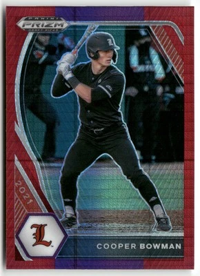 2021 Panini Prizm Draft Picks #PDP122 Cooper Bowman Hyper Red & Purple Prizm - Image 1 of 2