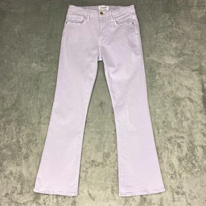 Frame Jeans Womens Sz 27 Purple Lavender Le Crop Mini Boot Mid Rise Stretch Boho - Picture 1 of 13