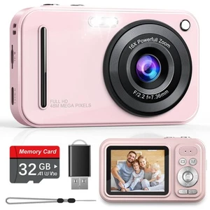 Digital Camera, Autofocus 48MP FHD 1080P Camera for Kids with 16X Zoom Anti Shak - Picture 1 of 7