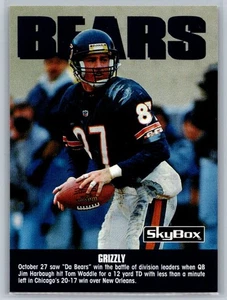 1992 Skybox Impact - Tom Waddle #279 - Team Checklist Bears - Bild 1 von 2