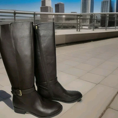 Khol's NINE WEST 6M women's GIANI3 TALL BOOTS DARK BROWN WOMEN's NEW in BOX   - Image 1 of 4