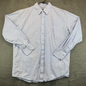 Bogari Button Down Dress Shirt - Mens Large - Blue Black White Stripes (3734) - Picture 1 of 14