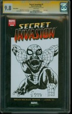 SECRET INVASION #1 CGC SS 9.8 ZOMBIE SPIDER-MAN Sketch SEAN PHILLIPS Mint BLANK