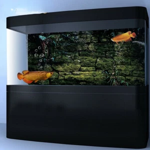 PVC Fish Tank Aquarium Background Poster Moss Wall HD Decorations Landscape - Picture 1 of 27