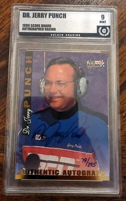 1996 Score Board Dr Jerry Punch Authentic Autographed Racing Auto - Grade 9 Mint - Image 1 of 4