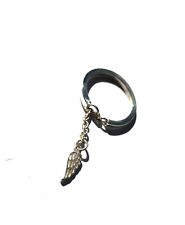 Sterling Silver Ring with Dangling Angel Wing Charm ~ Size M
