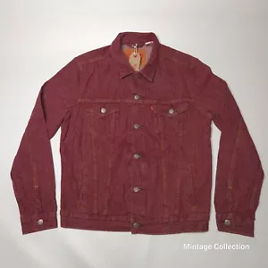 NEU Levi's Herren Denim Jeansjacke rot weinrot burgund Trucker Button Down Gr. M - Bild 1 von 12