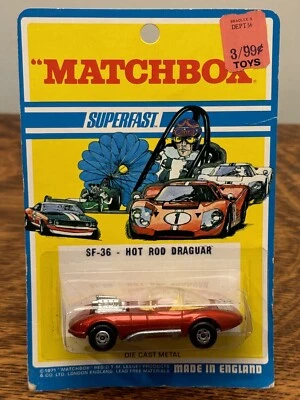 Matchbox Superfast SF-36 Hot Rod Draguar Jaguar rojo - Blister vintage 1971 Foto 1 de 4