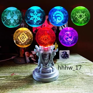 Genshin Impacto 3D Bola de Cristal Modelo LED Juego Anime Juguetes Regalo Lámpara Luz Coleccionar - Imagen 1 de 10