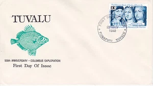1992 500th ANNIVERSARY OF CHRISTOPHER COLUMBUS EXPLORATION FDC - TUVALU - Picture 1 of 1