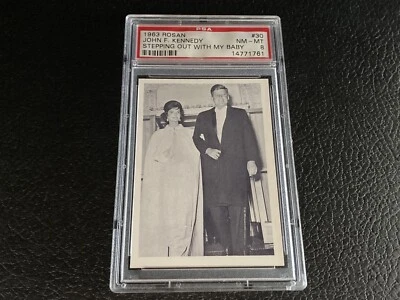 1963 Rosan PSA 8 John F Kennedy Jackie O Jacqueline Onassis #30 Rookie Card b - Image 1 of 4