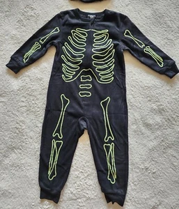 NWT Halloween Skeleton toddler & big boy girl Glow-In-The-Dark pajama / costume - Picture 1 of 10