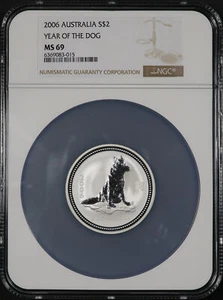 2006 Australia $2 Silver Lunar Series Year Of The Dog 2 oz NGC MS-69 - Picture 1 of 2