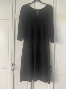 TALBOTS KNIT LONG SLEEVE BLACK A - LINE SWEATER DRESS - SIZE MEDIUM NWOT 961 - Picture 1 of 9