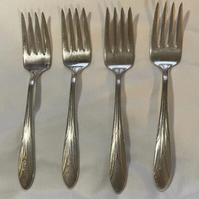 4 garfos para salada Empire National Silver Company placa de prata - Imagem 1 de 4