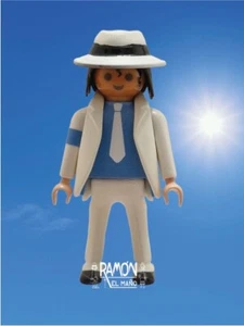 Custom playmobil Michael Jackson cantante disco actor thriller moonwalk king - Foto 1 di 5